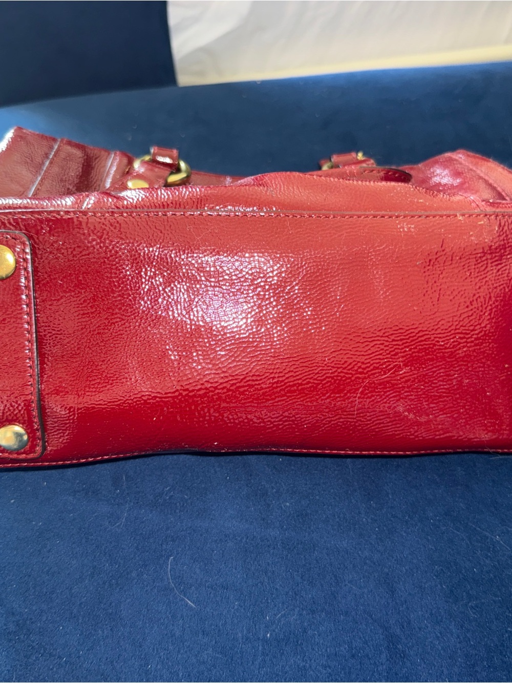 Coach Red Leather Shoulder Satchel with Gold Hardware - Picture 8 of 8
